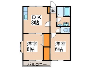 グリーンコートオリモＡの物件間取画像